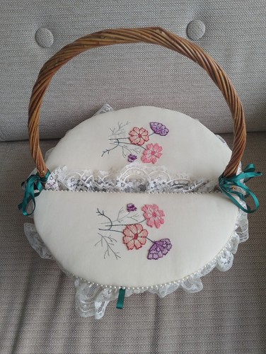 Vintage sewing basket full - basket, of