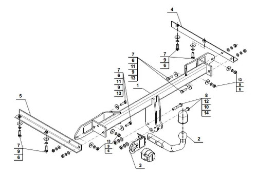 Swan neck tow bar for - neck,