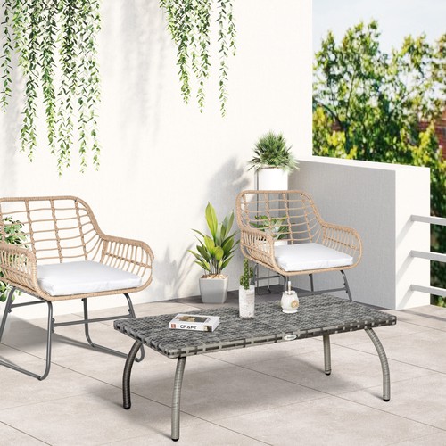 Rattan garden coffee table - rattan,