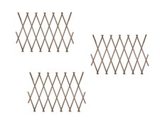 Plastic Wall Trellis Garden PVC Expanding Plants Fence Panel 6ft x 40cm Brown x3