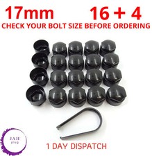 20x17mm GLOSS BLACK WHEEL NUT COVERS FOR AUDI A1 A2 A3 A4 A5 A6 A8 Q5 Q7 TT