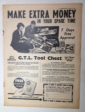 1936 G.T.L. TOOL CHEST Magazine AD~Guaranteed/Limited ~ ZUBES~Go SUCK a ZUBE