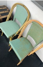 2 Rattan Bistro Style Garden Chairs