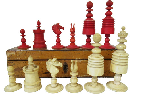 Antique jaques chess set - antique,
