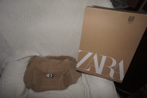 Zara suede beige - suede, tote