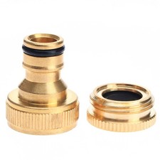 1/2" to 3/4" Brass Hose Tap Connector Garden Hose Tap Connector Faucet Adapter