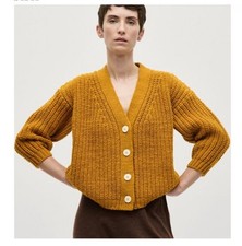Babaa Cardigan no19 Mini Ochre Gold made in spain 100% eco wool One Size