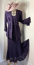 ANN BALON Size 16 18 XL Purple Mother of the Bride Outfit Dress Suit  Wedding
