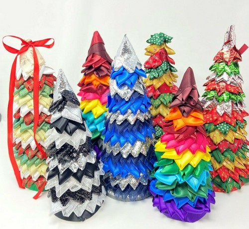 Christmas ribbon trees - christmas,