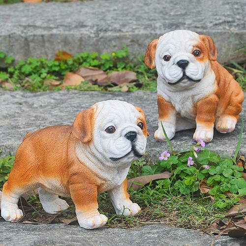 English bulldog puppy statue - bulldog,