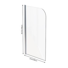 Bath Shower Screen Door Wet Room Reversible Glass Over Bathtub Screen 800x1400mm
