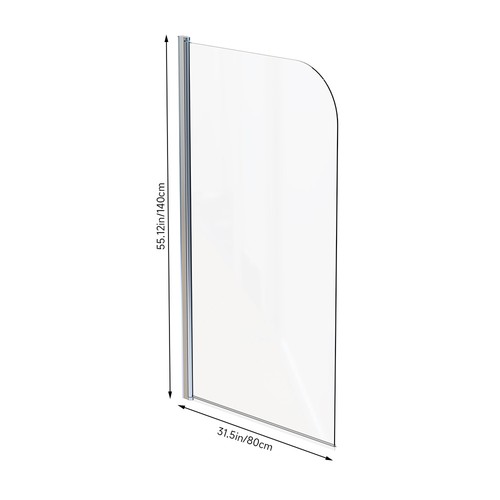 Clear glass bath shower screen - clear,