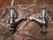 Pair of taps, hot and cold, stainless steel