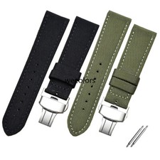 Leather Canvas Nylon Watch Band Bracelet Strap Deployment Clasp Replacement