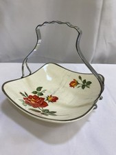 Midwinter Serving Dish With Detachable Handle. Rose Marie Retro Pattern