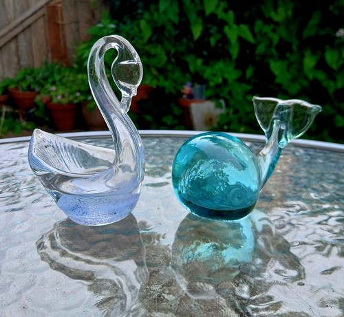 Vintage glass whale and - vintage,