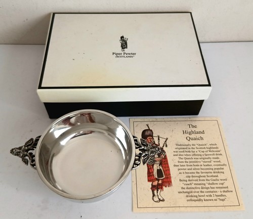 Quaich scottish piper pewter - scottish,