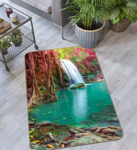 Green lake waterfall - green,
