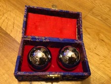 Chinese Baoding Stress Worry Health Relief Balls Vintage Chiming Style Blue 301