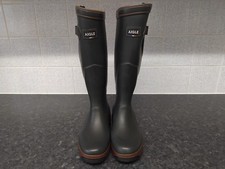 Aigle Parcours 2 Vario Wellington Boots UK 4 EU 37 Bronze Green Wellies