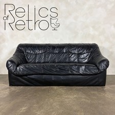 Black Leather Three Seater