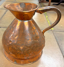 Antique Mid Late 19th Century 2 Gallon Copper Haystack Measuring Jug