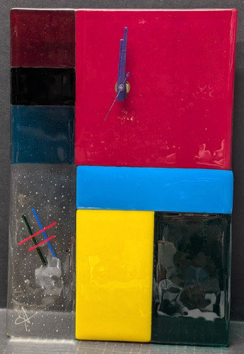 Fused glass bauhaus style post - bauhaus,