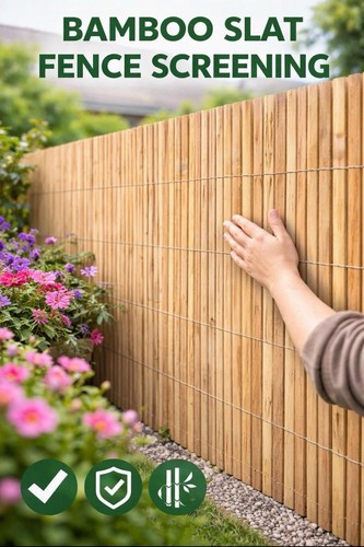 Long bamboo fence screening - bamboo,