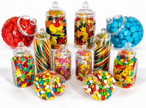 Plastic sweet jars large - plastic,