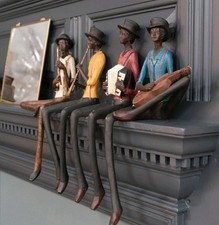 Jazz Musician Figurine Sax Trumpet Guitar Sitting Standing Ornament Gift Decor