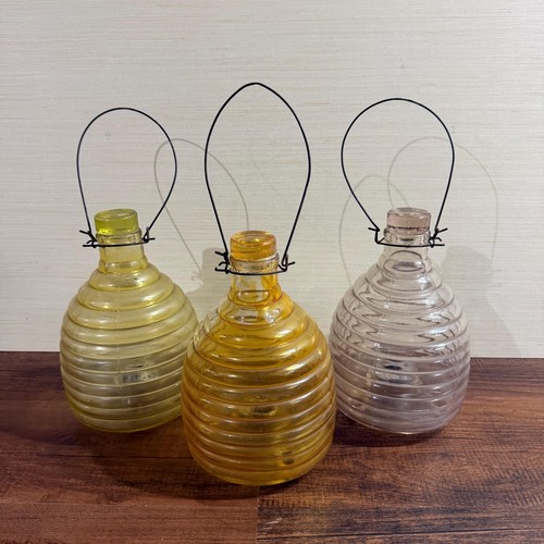 Vintage ribbed glass beehive - vintage,