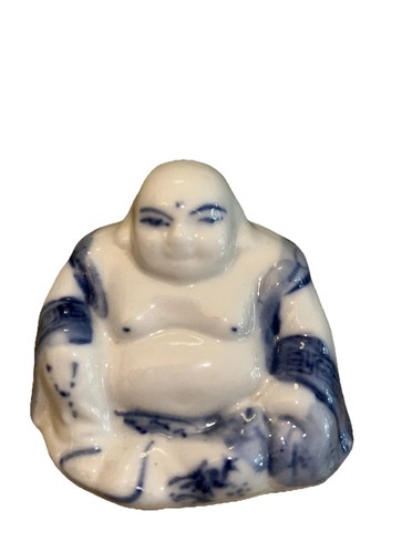 Small porcelain buddha seated - small,