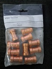 VSH TECTITE Push Fit Straight Coupler 15mm Pack 10