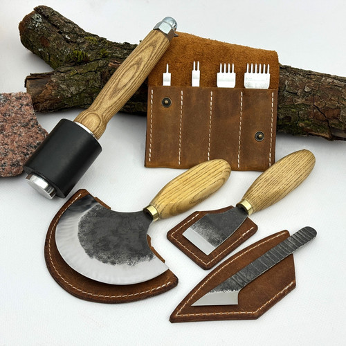 Leatherworking tool set knives - leatherworking,
