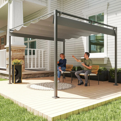 3x3m retractable roof metal - retractable,