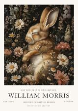William Morris Vintage Rabbit Nature Cotton Prints Exhibition Wall Art Poster