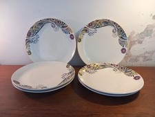 Denby Monsoon Cosmic Cream 6x Dinner Plates 11” 28.5cm Used