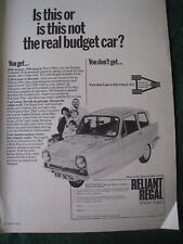 RELIANT REGAL 3-WHEELER CAR SHEER LOGIC BUDGET CAR 1970 ADVERT A4 FILE 29