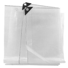Clear Tarpaulin - 100gsm Reinforced Waterproof Strong Cover Thick Ground Sheet