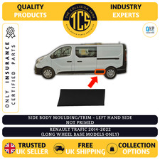 RENAULT TRAFIC 2014-2022 SIDE BODY MOULDING/TRIM BLACK LWB ONLY HIGH QUALITY LHS