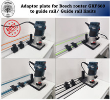 Adaptor Bosch router GKF600 to guide rail track groove Made in UK Heavy duty