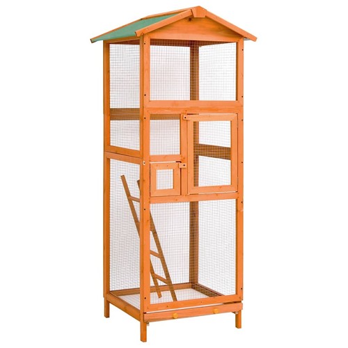 Solid firwood bird cage - solid, wooden