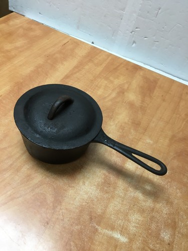Vintage cast iron saucepan pot - iron,