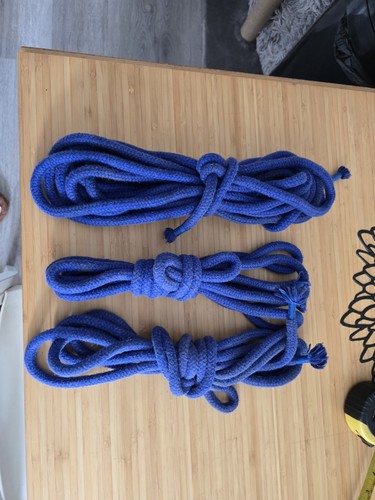 Blue cotton fibers shibari - blue,