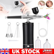 Mini Air Compressor Kit Air Brush Paint Makeup Nail Tattoo Mist Spray Gun UK
