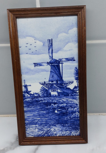 Delft blue hand - painted, framed