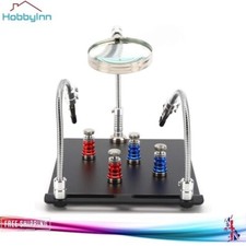 PCB Holder Solder Helping Hands 3Flexible Arms 4Magnetic Column Magnifying Glass