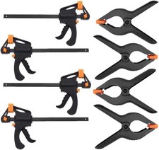 Heavy Duty Clamps Set Quick-Release Bar Clamp 4 Inch Spring Clamps 8 Pcs NEW