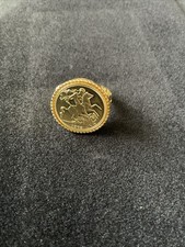 18 Ct Gold Plated Full Sovereign Ring size W
