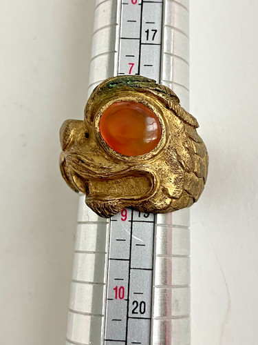 Brass serpent dragon wrap ring - brass,